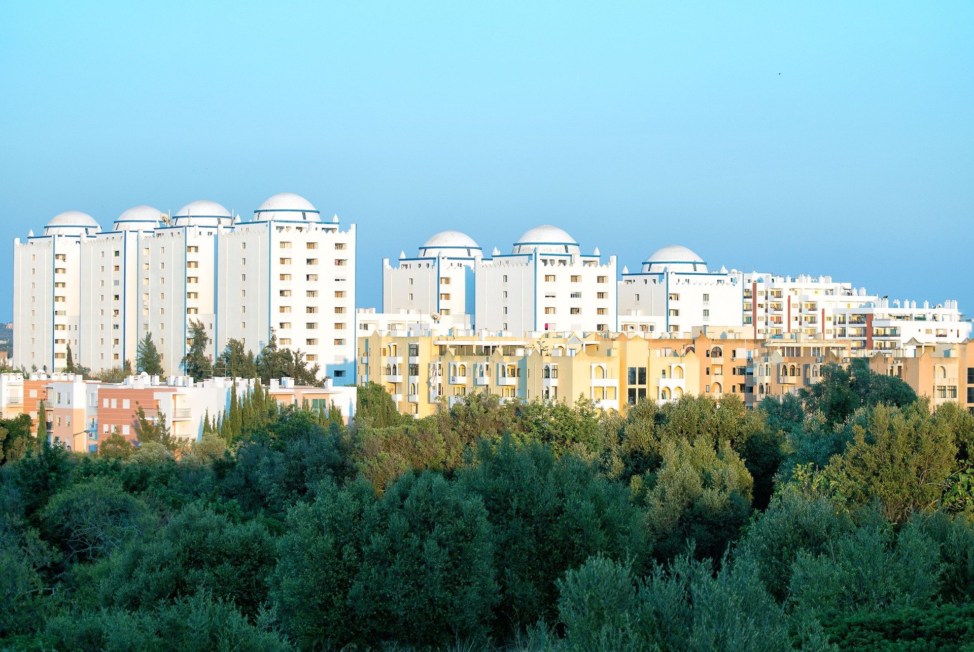 Urban development. Center of the city of Portimao in Portugal.