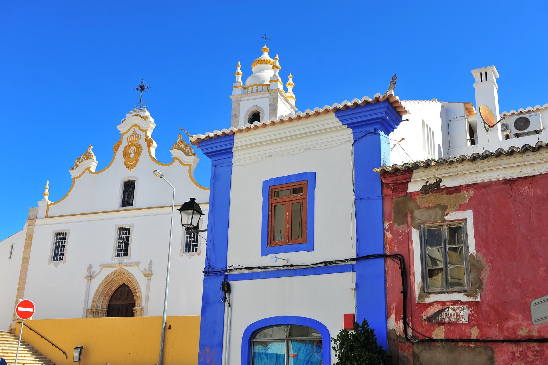 Colorful houses of Portimao old town, Portugal